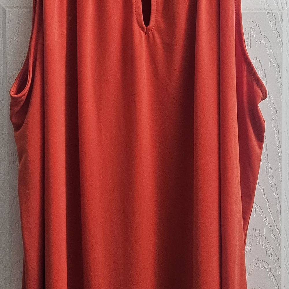 New York & Company Vibrant Orange Sleeveless Blouse